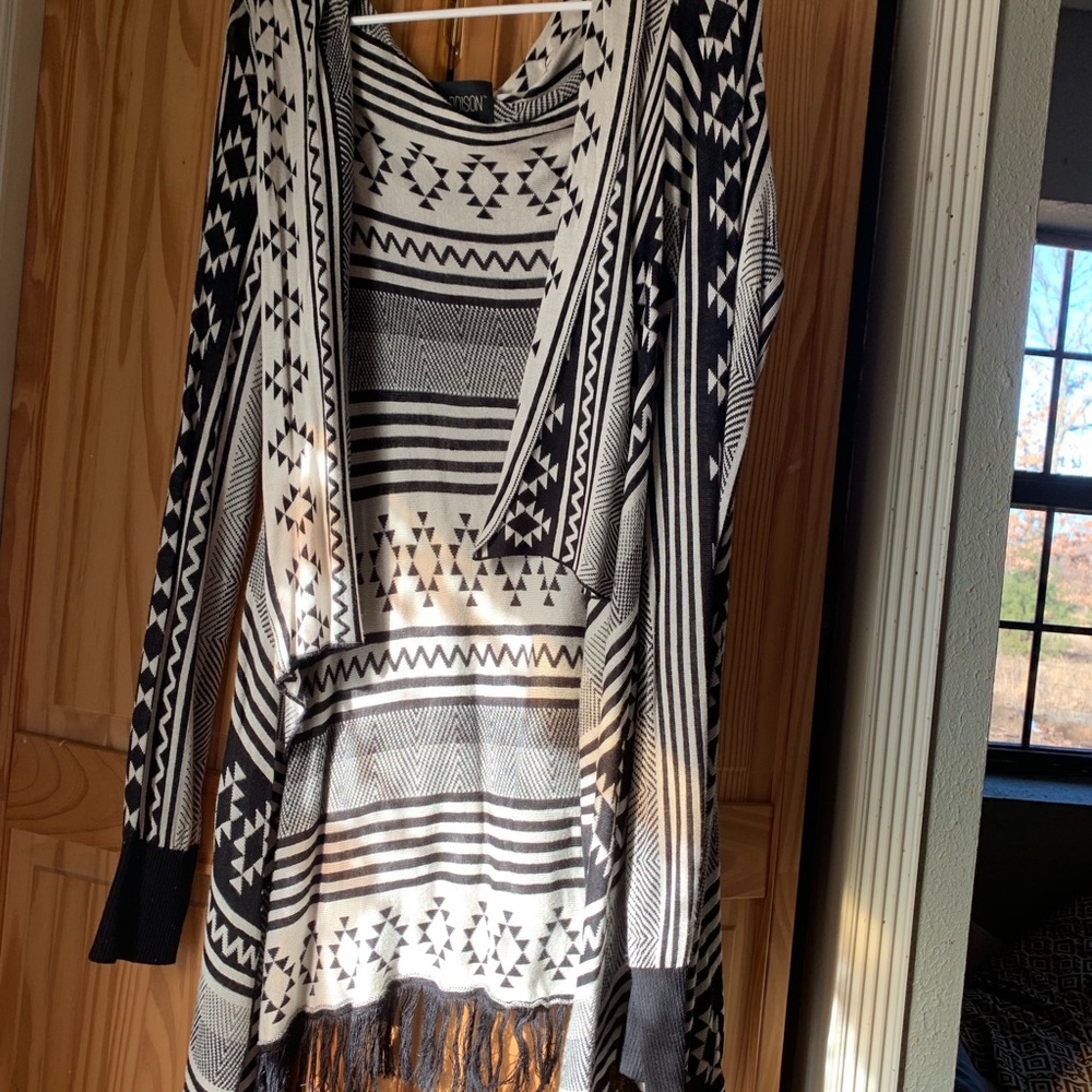 Black and white cardigan